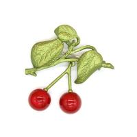 Tibetan Style Brooches, Cherry, stoving varnish, for woman, nickel, lead & cadmium free, 48mm, 10PCs/Lot, Sold By Lot