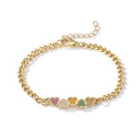 Cubic Zirconia Micro Pave Brass Bracelet 18K gold plated & micro pave cubic zirconia & for woman Length Approx 6.69 Inch Sold By PC