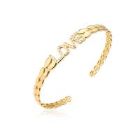 Brass Cuff Bangle, 18K gold plated, Adjustable & different styles for choice & micro pave cubic zirconia & for woman & hollow, Sold By PC