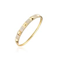 Brass Bangle 18K gold plated micro pave cubic zirconia & for woman 60mm Sold By PC