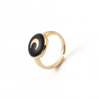 Kubieke Circonia Micro Pave Brass Ring, Messing, gold plated, Verstelbare & verschillende stijlen voor de keuze & micro pave zirconia & voor vrouw & glazuur, Verkocht door PC