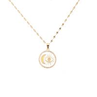 Messing Halskette, goldfarben plattiert, für Frau & Emaille, keine, 22x30mm, Länge:ca. 17.71 ZollInch, verkauft von PC