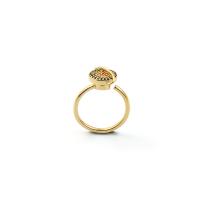 Krychlový Circonia Micro vydláždit mosazný prsten, Mosaz, barva pozlacený, Nastavitelný & micro vydláždit kubické zirkony & pro ženy, 18mm, Prodáno By PC