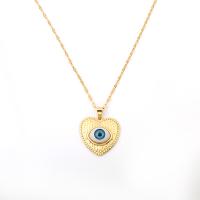 Evil Eye Jewelry Necklace Brass with Plastic gold color plated & micro pave cubic zirconia & for woman Length Approx 17.71 Inch Sold By PC