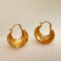Brass Hoop Earring, gold color plated, fashion jewelry & for woman, nickel, lead & cadmium free, 27x24mm, Sold By Pair
