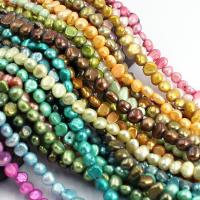 Cultured Button Freshwater Pearl Beads natural DIY 4-5mm Sold Per Approx 14.17 Inch Strand