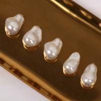 Naturel d'eau douce perles, Plastique ABS perle, Baroque, DIY, blanc, 22x15mm, 20PC/sac, Vendu par sac