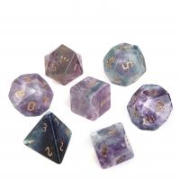lila Fluorit Würfelspiel, violett, 15-20mm, verkauft von PC
