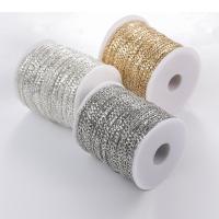 Brass Figaro Chain with plastic spool plated DIY nickel lead & cadmium free Approx Sold By Spool