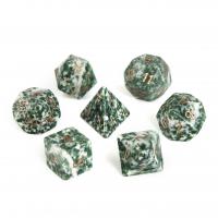 Green Spot Stone Dice, Carved, forskellige stilarter for valg, grøn, 15-20mm, Solgt af PC