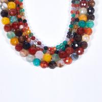 Natürliche Regenbogen Achat Perlen, Mehrfarbenachat, rund, poliert, DIY & verschiedene Größen vorhanden & facettierte, gemischte Farben, verkauft per ca. 15.16 ZollInch Strang