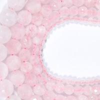 Природные Бисер розовый кварц, Круглая, полированный, DIY & разный размер для выбора & граненый, розовый, Продан через Приблизительно 15.16 дюймовый Strand