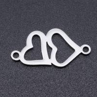 Stainless Steel Connector 201 Stainless Steel Heart Vacuum Ion Plating fashion jewelry & polished & DIY & Unisex Sold By Bag