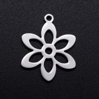 Stainless Steel Flower Pendant 201 Stainless Steel Vacuum Ion Plating fashion jewelry & polished & DIY & Unisex Sold By Bag