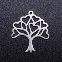 Stainless Steel Pendants, 201 Stainless Steel, Tree, Vacuum Ion Plating, fashion jewelry & polished & DIY & Unisex, more colors for choice, 23x21mm, 5PCs/Bag, Sold By Bag