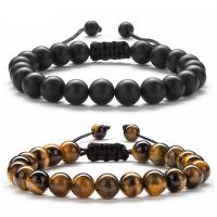 Couple Bracelet and Bangle, Abrazine Stone, with Knot Cord & Tiger Eye, handmade, fashion jewelry & Unisex & different styles for choice, 8mm, Length:Approx 6.5-9.4 Inch, Sold By PC