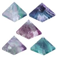 Colorful Fluorite Craft Decoration, Pyramidal, 27x30mm, Sold By PC
