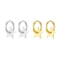 Huggie Hoop Drop Earring 304 Stainless Steel Star Vacuum Ion Plating fashion jewelry & for woman Sold By Pair