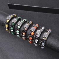 Malachite Bracelet, with Alloy, Double Layer & fashion jewelry & Unisex, more colors for choice, 8mm,14*12*9mm, Length:Approx 7.5-8.3 Inch, Sold By PC
