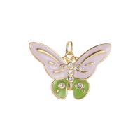 Cubic Zirconia Micro Pave Brass Pendant, Butterfly, plated, DIY & different styles for choice & micro pave cubic zirconia & enamel, more colors for choice, nickel, lead & cadmium free, Sold By PC