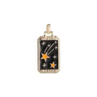 Stainless Steel Pendants Brass Rectangle gold color plated DIY & enamel nickel lead & cadmium free Sold By Lot