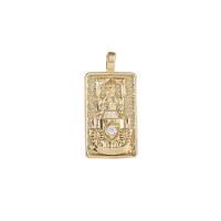 Cubic Zirconia Micro Pave Brass Pendant Rectangle gold color plated DIY & micro pave cubic zirconia nickel lead & cadmium free Sold By Lot