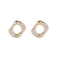 Cubic Zirconia Micro Pave Brass Earring plated fashion jewelry & micro pave cubic zirconia nickel lead & cadmium free Sold By Lot
