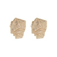 Brass Stud Earring irregular gold color plated fashion jewelry nickel lead & cadmium free Sold By Lot