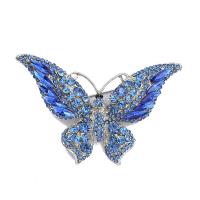 Enamel Brooch Zinc Alloy Butterfly plated for woman & with rhinestone nickel lead & cadmium free Sold By Lot