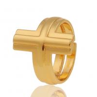 Mässing Öppen finger ring, guldfärg pläterade, Justerbar & för kvinna, 19x21mm, Säljs av PC