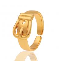 Žalvarinis Cuff Finger Ring, aukso spalva padengtas, Reguliuojamas & moters, 14x20mm, Pardavė PC