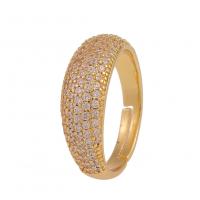Kubieke Circonia Micro Pave Brass Ring, Messing, gold plated, Verstelbare & micro pave zirconia & voor vrouw, meer kleuren voor de keuze, 18mm, Verkocht door PC