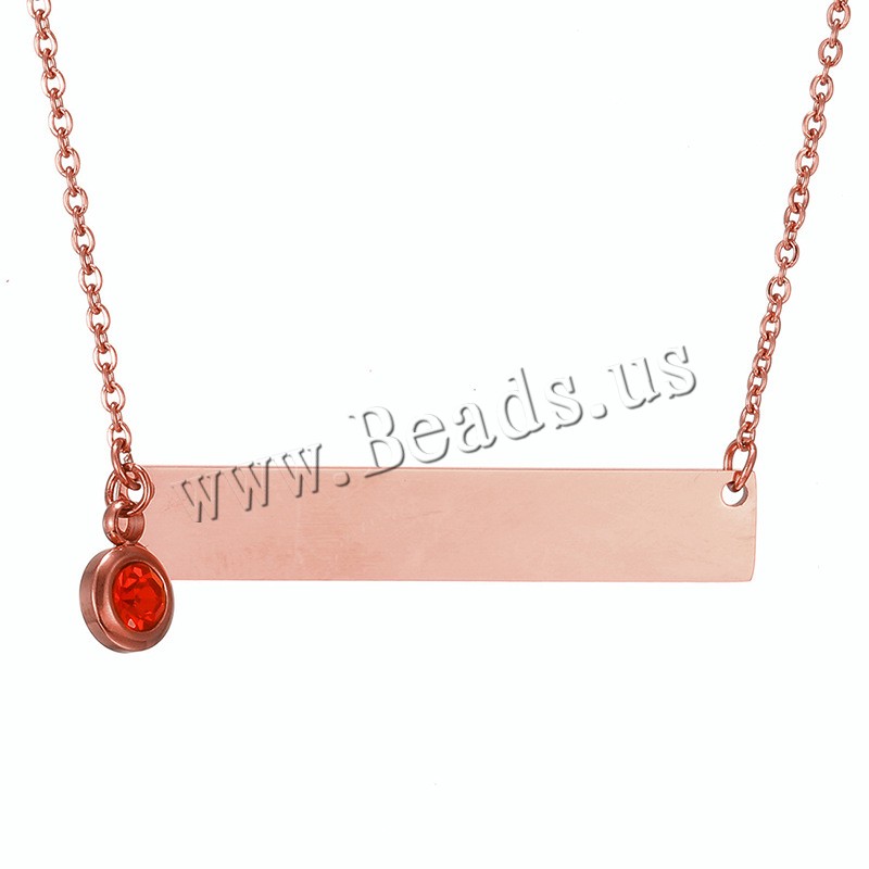 304 Stainless Steel Necklace with 1.97inch extender chain Vacuum Ion Plating Each custom text must be less than 10 letters & fashion jewelry & Unisex & micro pave cubic zirconia Length Approx 17.72 Inch Sold By PC