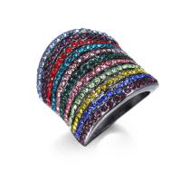 Cink Alloy Finger Ring, modni nakit & različite veličine za izbor & micro utrti kubni cirkonij & za žene, nikal, olovo i kadmij besplatno, Prodano By PC