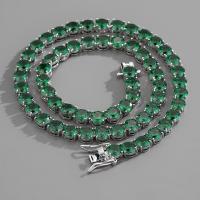 Zinc Alloy Jewelry Necklace fashion jewelry & Unisex & with rhinestone nickel lead & cadmium free Sold By PC