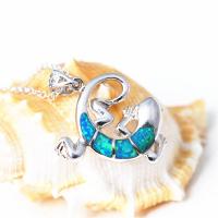 Bijoux pendentifs en laiton, avec Artificial-Opal, gecko, Plaqué d'argent, couleurs mélangées, 15-35mm, Vendu par fixé