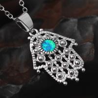 Brass Jewelry Pendants with Artificial Opal Hand real silver plated mixed colors 20-30mm Sold By Set