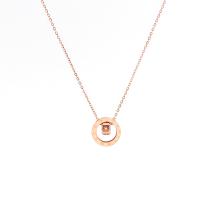 Partículas de aço colar, para mulher, rosa dourado, 13x13mm, comprimento 46.5 cm, vendido por PC