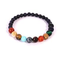 Gemstone Bracelets, Natural Stone, Unisex, mixed colors, Sold By PC