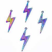 Tibetan Style Pendants, Lightning Symbol, plated, multi-colored, 48x15mm, Sold By PC