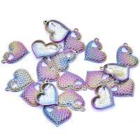 سبائك الزنك المعلقات القلب, مطلي, مجوهرات الموضة & أجوف, متعددة الألوان, 24x19mm, تباع بواسطة PC