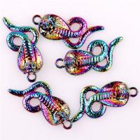 Tibetan Style Animal Pendants, Snake, colorful plated, Unisex, multi-colored, nickel, lead & cadmium free, 19x42x9.50mm, Approx 5PCs/Bag, Sold By Bag