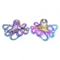 Zinc Alloy Animal Pendants Octopus colorful plated Unisex multi-colored nickel lead & cadmium free Sold By PC