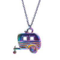 Tibetan Style Jewelry Necklace, Airplane, colorful plated, for woman, multi-colored, nickel, lead & cadmium free, 18x20x3mm, Length:Approx 50 cm, Sold By PC