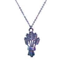 Cink Alloy nakit ogrlice, pšenica, šarene pozlaćen, za žene, multi-boji, nikal, olovo i kadmij besplatno, 13x24mm, Dužina Približno 50 cm, Prodano By PC