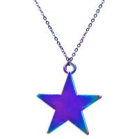 Zinc Alloy Jewelry Necklace Star colorful plated for woman multi-colored nickel lead & cadmium free Length Approx 50 cm Sold By PC