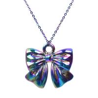 Zinc Alloy Jewelry Necklace Bowknot colorful plated for woman multi-colored nickel lead & cadmium free Length Approx 50 cm Sold By PC