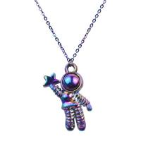 Tibetan Style Jewelry Necklace, Astronaut, colorful plated, for woman, multi-colored, nickel, lead & cadmium free, 14x20mm, Length:Approx 50 cm, Sold By PC