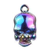 Tibetan Style Pendant, Skull, colorful plated, Unisex & Halloween Jewelry Gift, multi-colored, nickel, lead & cadmium free, 10x18mm, Sold By PC