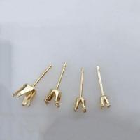 Goud gevulde Earring Stud Component, 14K met goud gevuld, DIY & verschillende grootte voor keus, gouden, nikkel, lood en cadmium vrij, Verkocht door pair